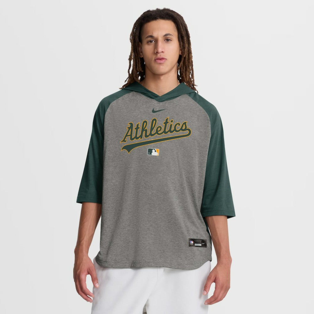 Gray Athletics Nike Authentic Collection Flux Dri-FIT Raglan 3/4-Sleeve Hooded T-Shirt