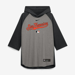 Gray San Francisco Giants Nike Authentic Collection Flux Dri-FIT Raglan 3/4-Sleeve Hooded T-Shirt