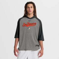 Gray San Francisco Giants Nike Authentic Collection Flux Dri-FIT Raglan 3/4-Sleeve Hooded T-Shirt