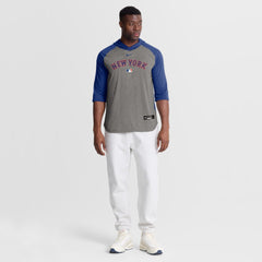 Gray New York Mets Nike Authentic Collection Flux Dri-FIT Raglan 3/4-Sleeve Hooded T-Shirt