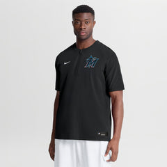 Black Miami Marlins Nike Authentic Collection Dri-FIT Quarter-Zip Windshirt