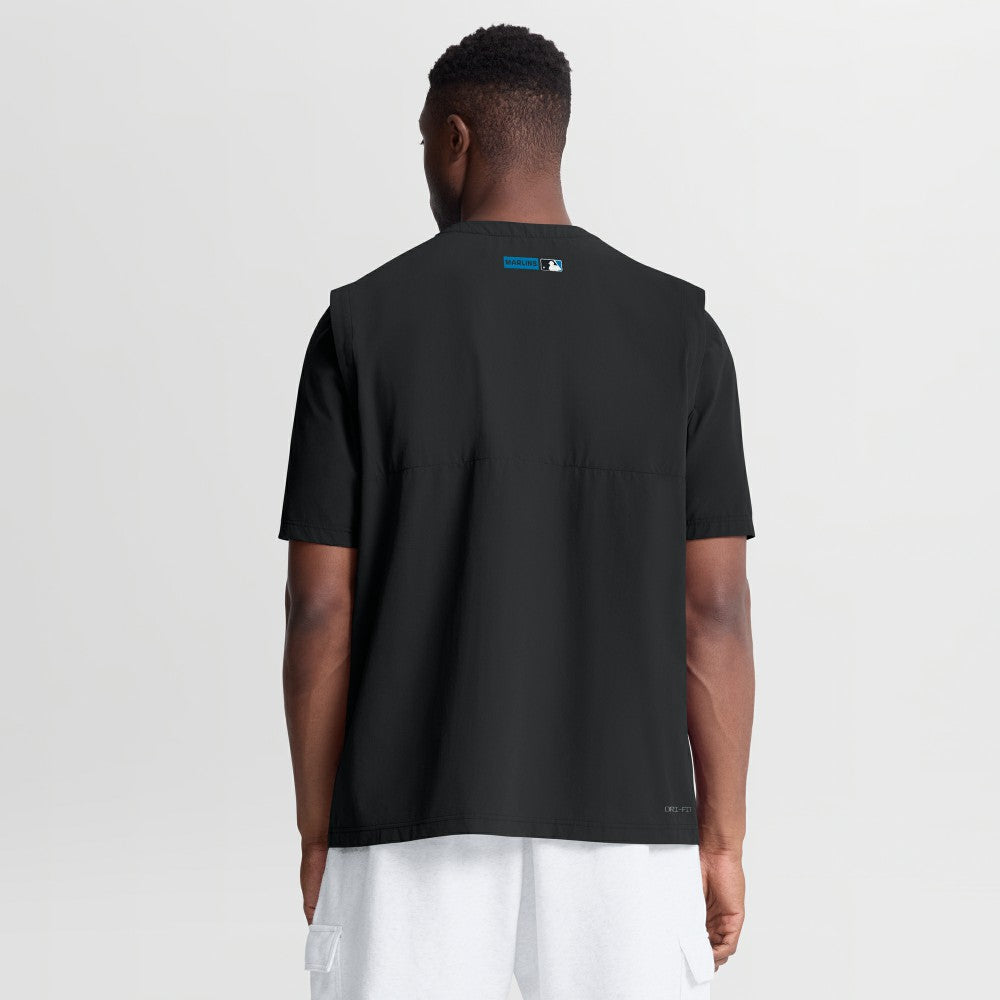 Black Miami Marlins Nike Authentic Collection Dri-FIT Quarter-Zip Windshirt