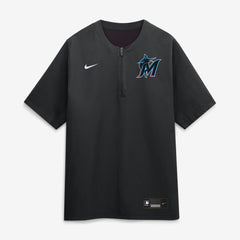 Black Miami Marlins Nike Authentic Collection Dri-FIT Quarter-Zip Windshirt