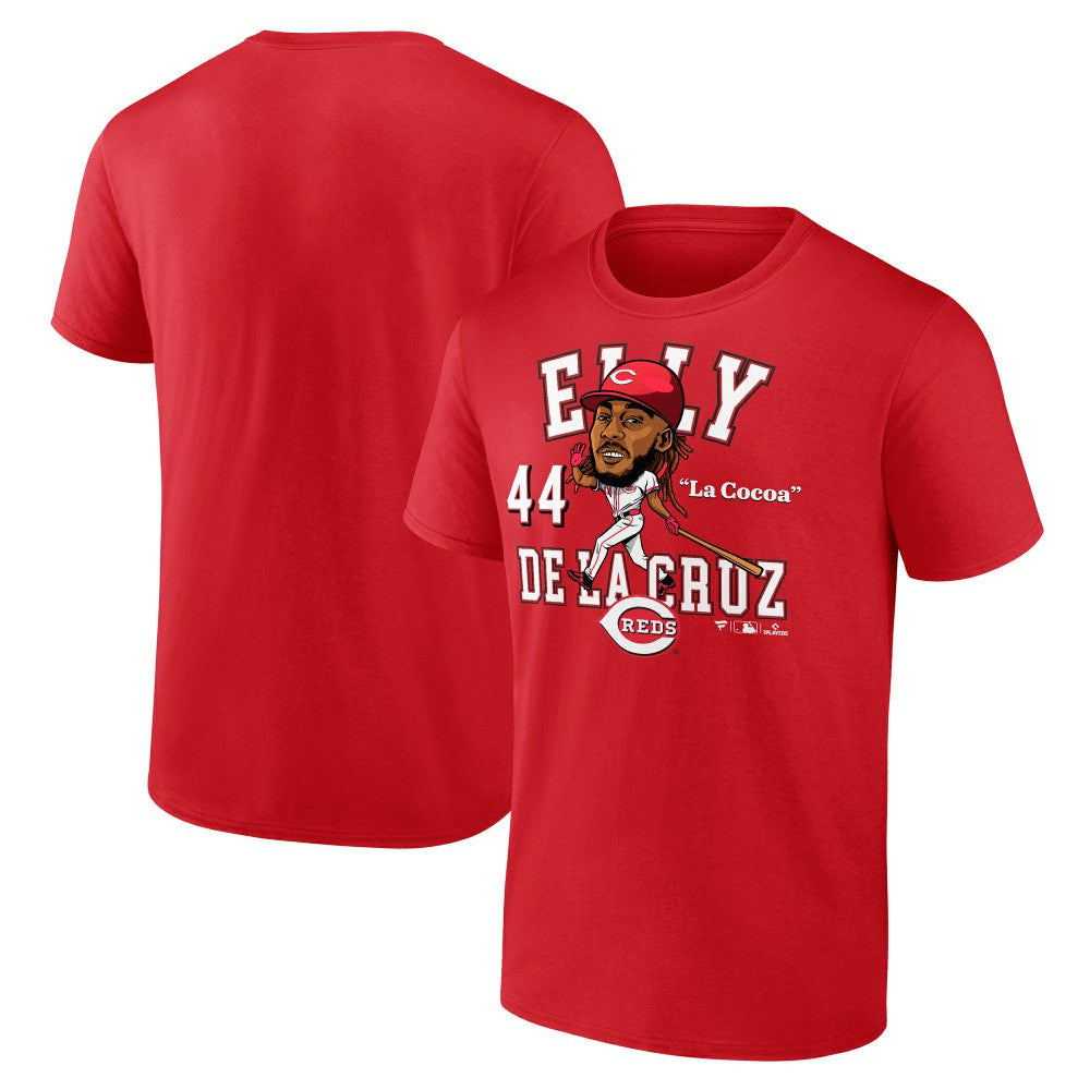 Athletic Red Elly De La Cruz Cincinnati Reds Fanatics Hometown Caricature T-Shirt