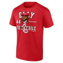 Athletic Red Elly De La Cruz Cincinnati Reds Fanatics Hometown Caricature T-Shirt