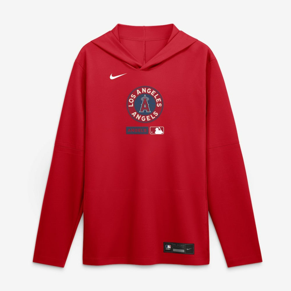 Red Los Angeles Angels Nike City Connect Dri-FIT Long Sleeve Hooded T-Shirt