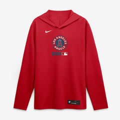 Red Los Angeles Angels Nike City Connect Dri-FIT Long Sleeve Hooded T-Shirt
