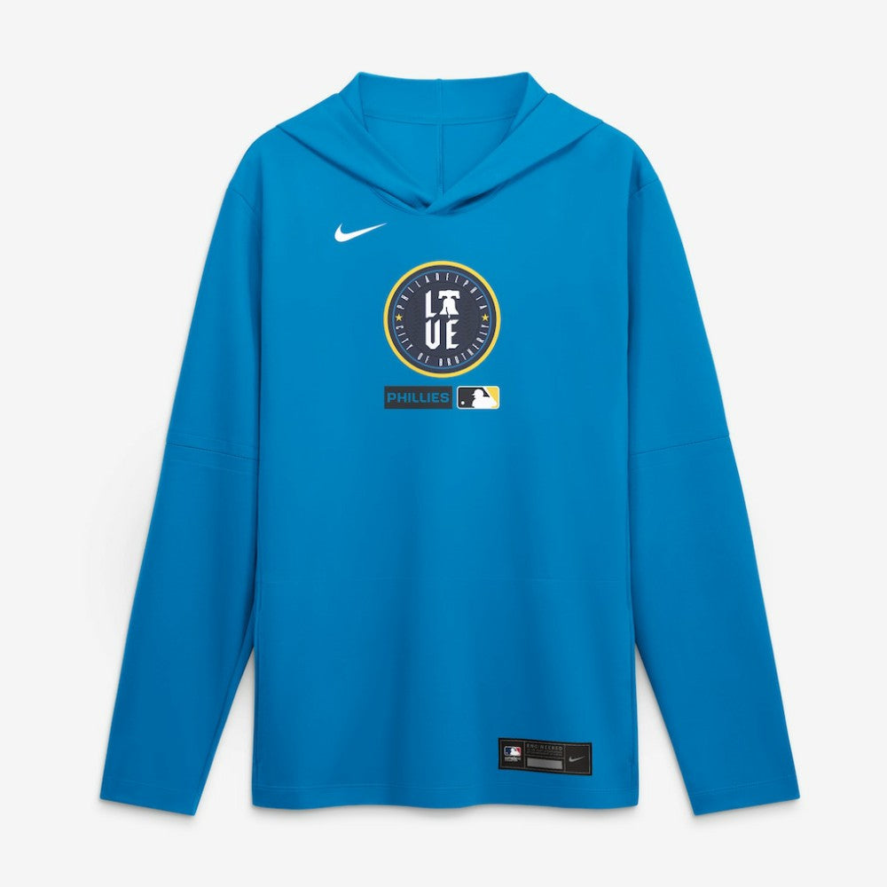 Blue Philadelphia Phillies Nike City Connect Dri-FIT Long Sleeve Hooded T-Shirt