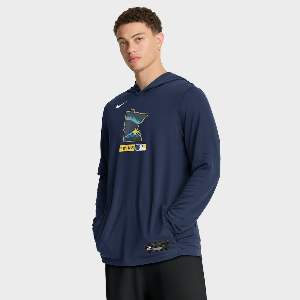 Navy Minnesota Twins Nike City Connect Dri-FIT Long Sleeve Hooded T-Shirt