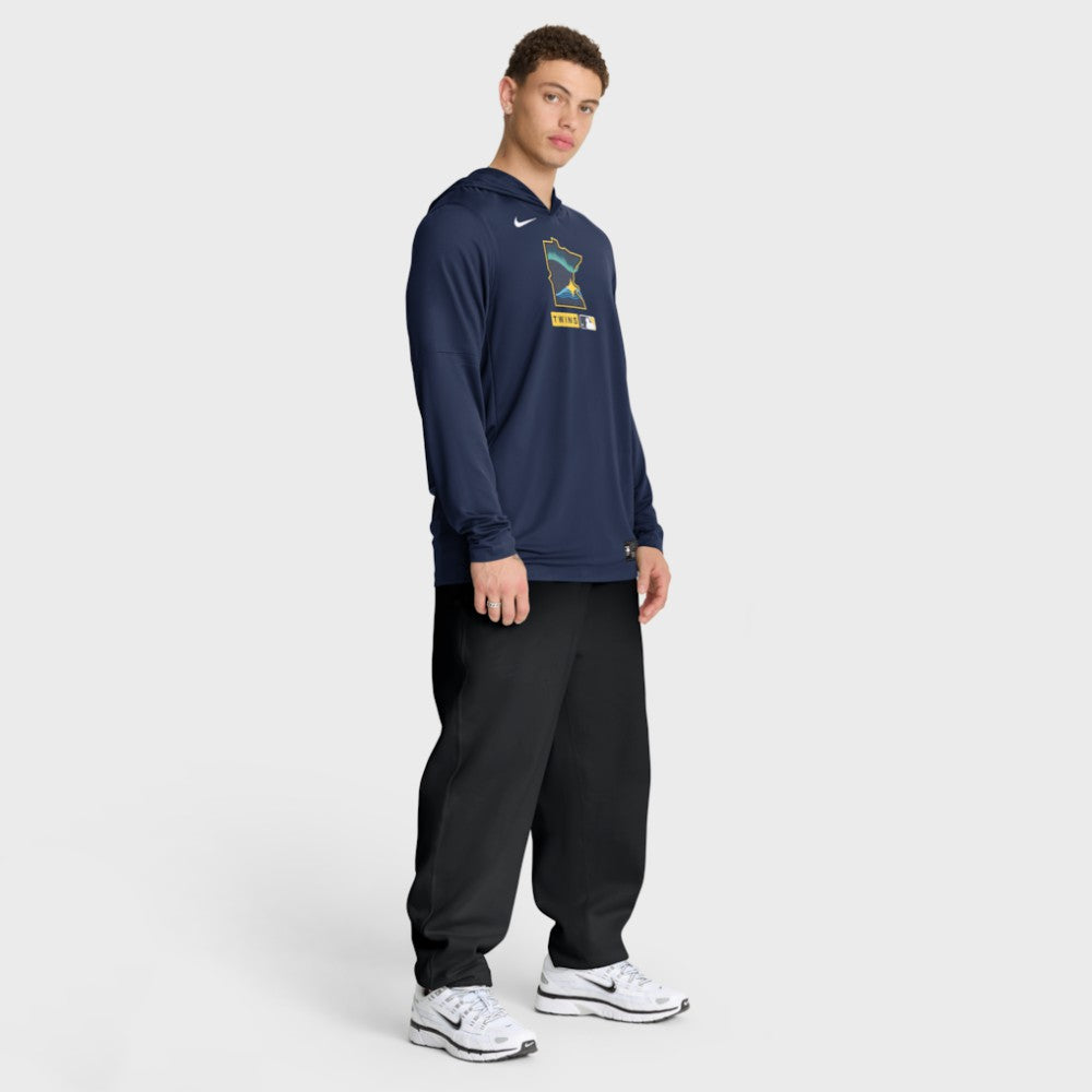 Navy Minnesota Twins Nike City Connect Dri-FIT Long Sleeve Hooded T-Shirt