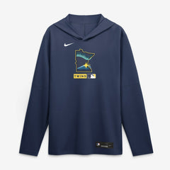 Navy Minnesota Twins Nike City Connect Dri-FIT Long Sleeve Hooded T-Shirt