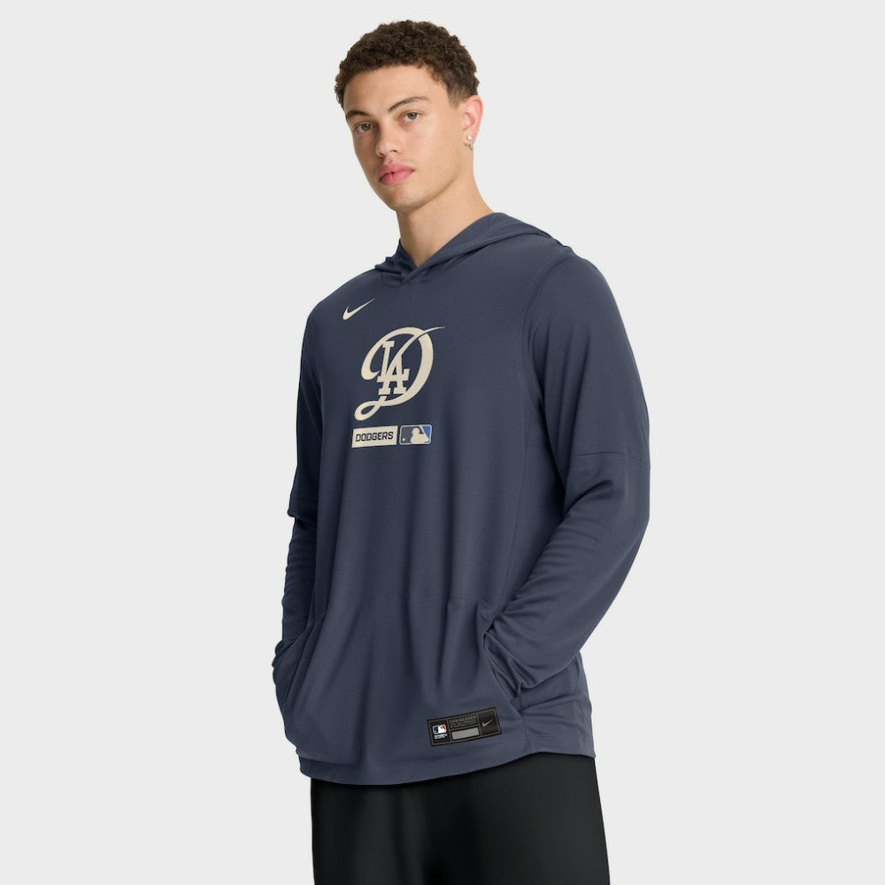 Navy Los Angeles Dodgers Nike City Connect Dri-FIT Long Sleeve Hooded T-Shirt