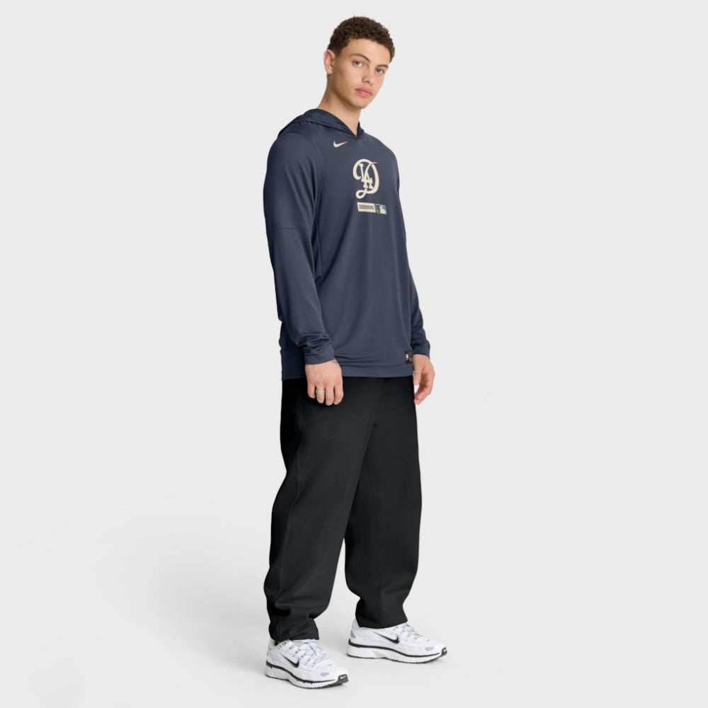 Navy Los Angeles Dodgers Nike City Connect Dri-FIT Long Sleeve Hooded T-Shirt