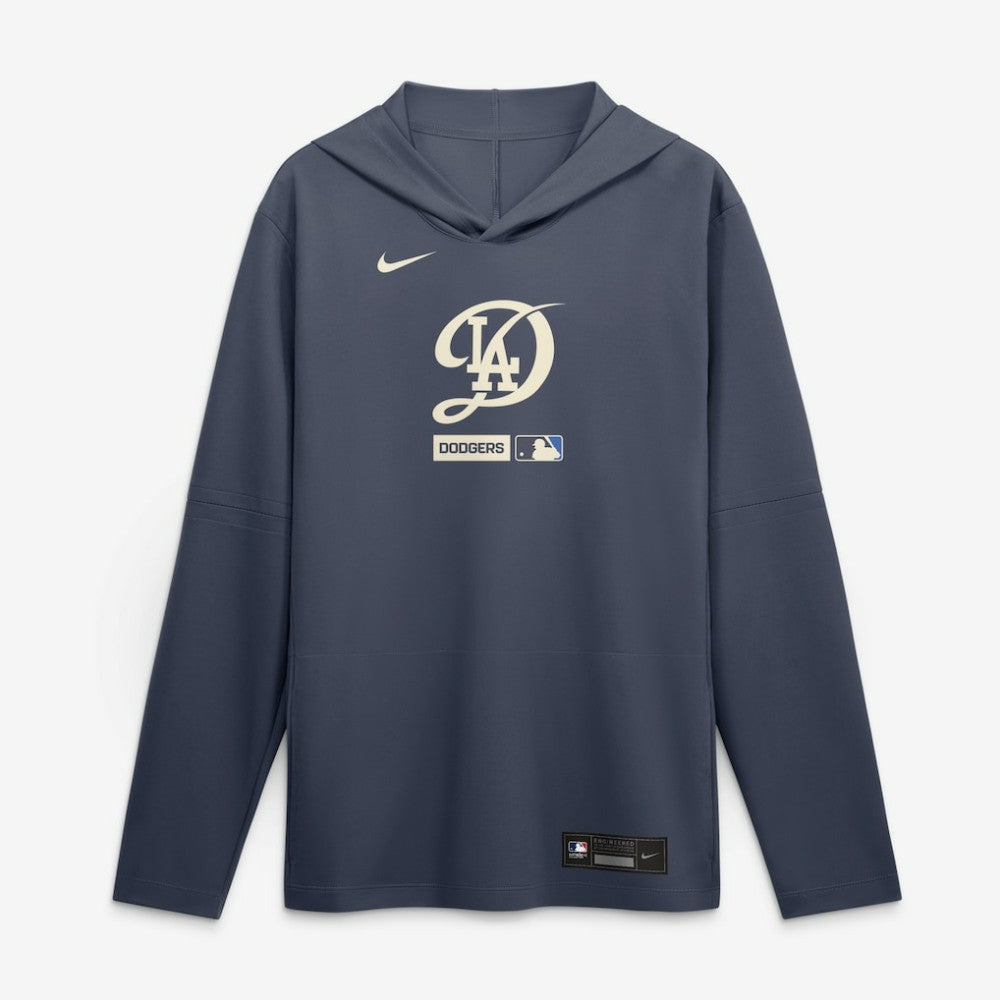 Navy Los Angeles Dodgers Nike City Connect Dri-FIT Long Sleeve Hooded T-Shirt