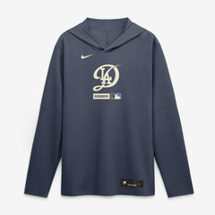 Navy Los Angeles Dodgers Nike City Connect Dri-FIT Long Sleeve Hooded T-Shirt