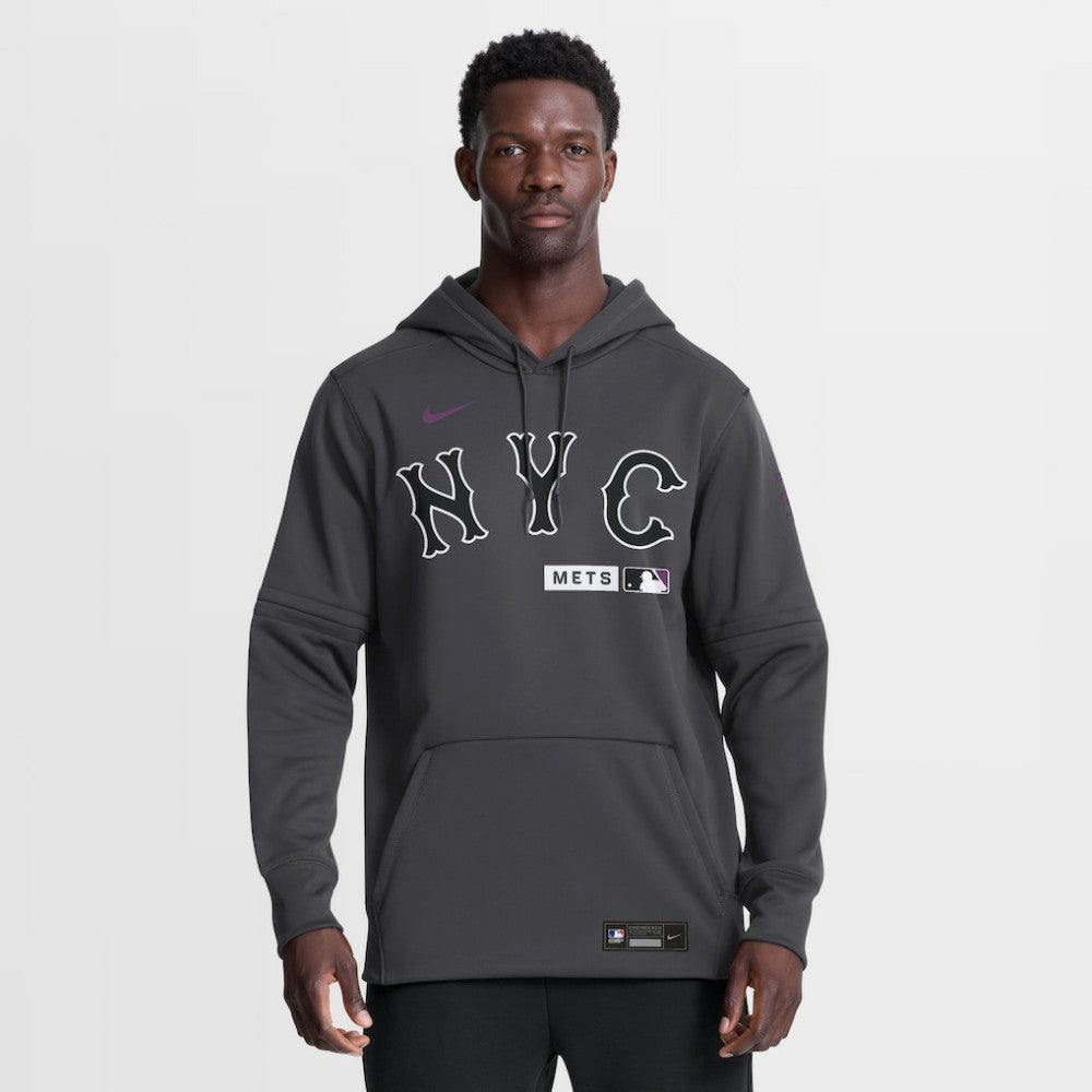 Anthracite New York Mets Nike Authentic Collection City Connect Therma-FIT Hoodie