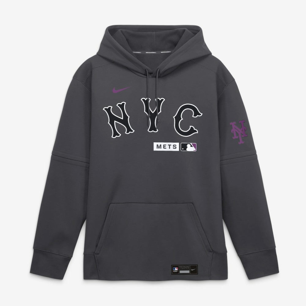 Anthracite New York Mets Nike Authentic Collection City Connect Therma-FIT Hoodie