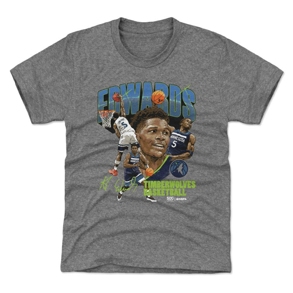 Anthony Edwards Minnesota Timberwolves 500 Level Youth Collage T-Shirt