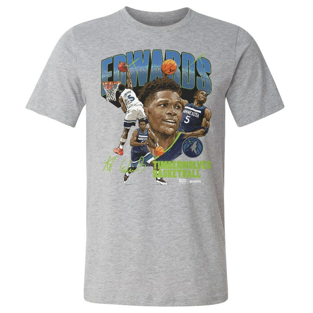 Anthony Edwards Minnesota Timberwolves 500 Level Collage T-Shirt