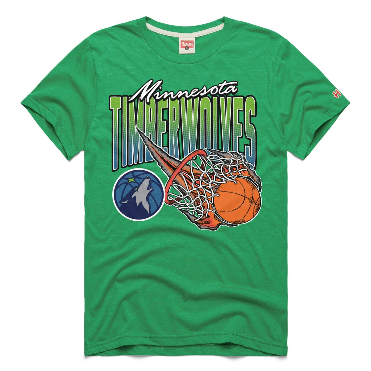 Minnesota Timberwolves Homage Unisex On Fire Tri-Blend T-Shirt