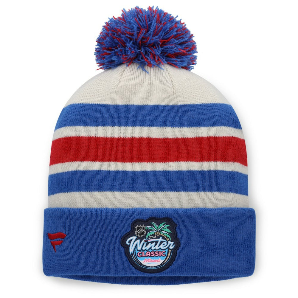 NHL New York Rangers Fanatics 2026 NHL Winter Classic Cuffed Pom Knit Hat