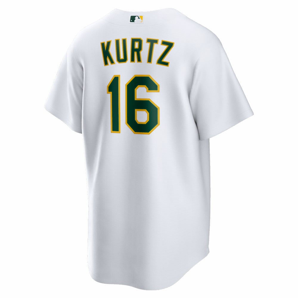 White Nick Kurtz Athletics Nike Home Replica Player Jersey