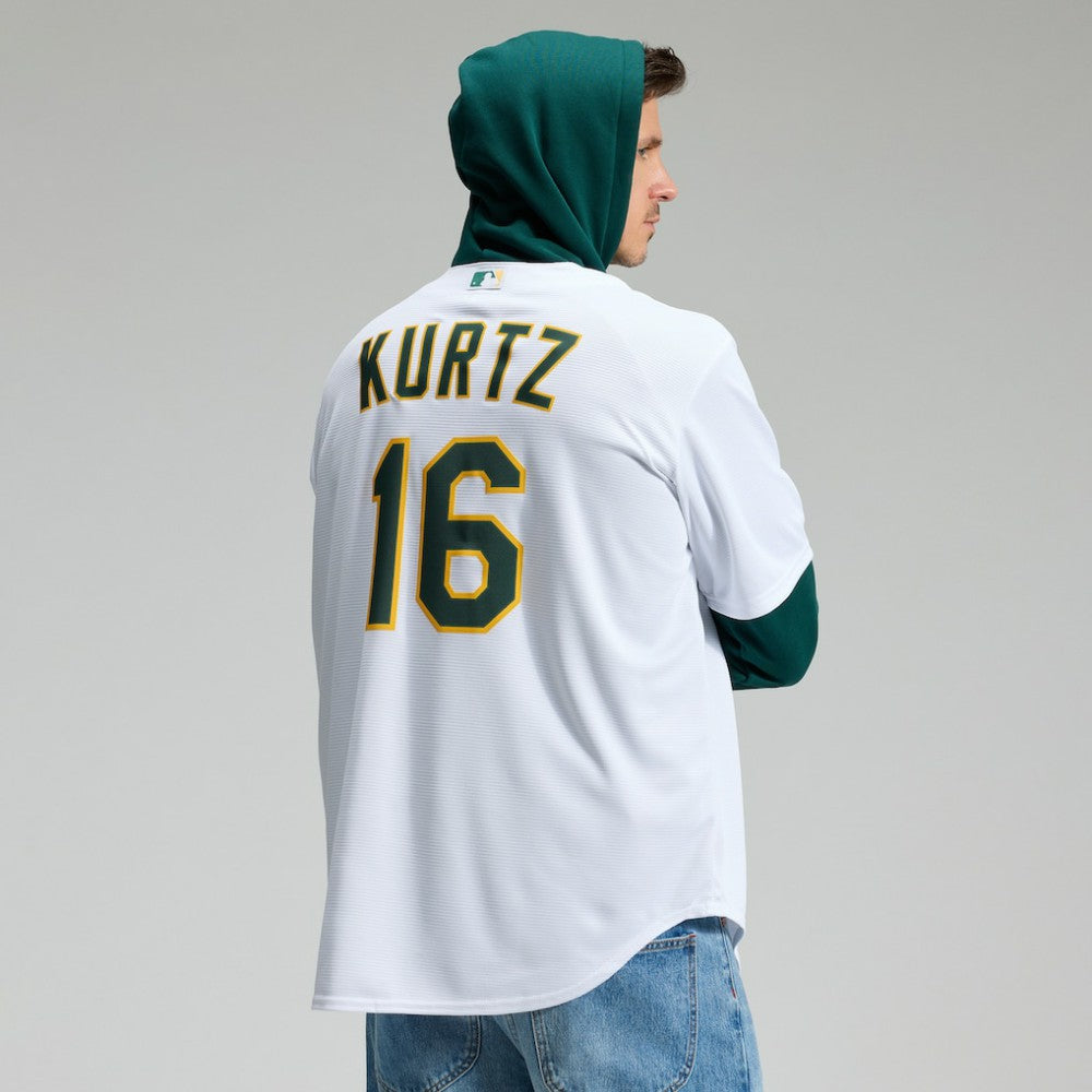 White Nick Kurtz Athletics Nike Home Replica Player Jersey
