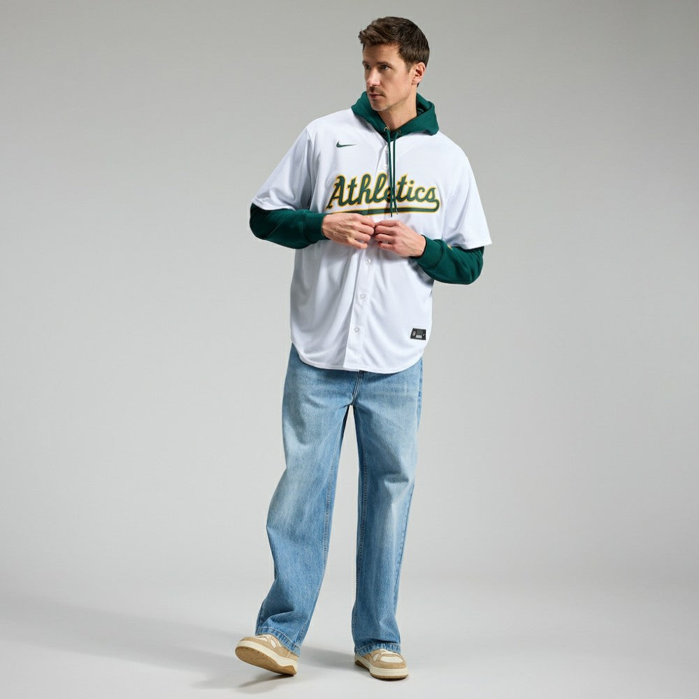 White Nick Kurtz Athletics Nike Home Replica Player Jersey