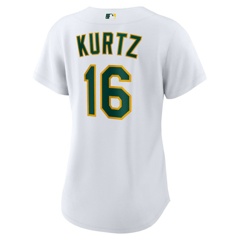 White Nick Kurtz Athletics Nike Women's Home Replica Player Jersey