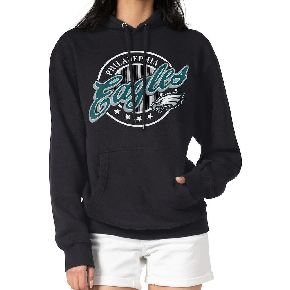 G-III 4Her by Carl Banks Women's Pinstripe Circle Fleece Pullover Hoodie - Philadelphia Eagles Hoodies