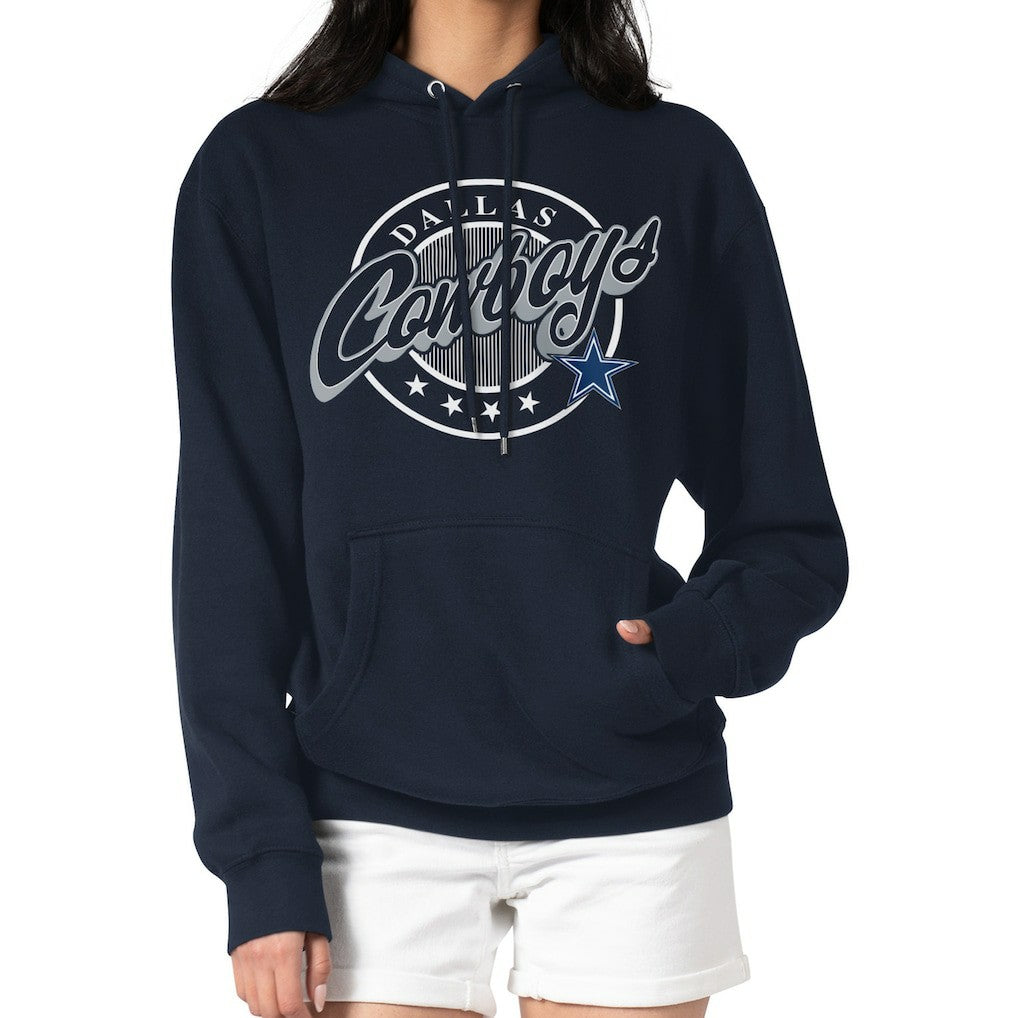 G-III 4Her by Carl Banks Women's Pinstripe Circle Fleece Pullover Hoodie - Dallas Cowboys Hoodies