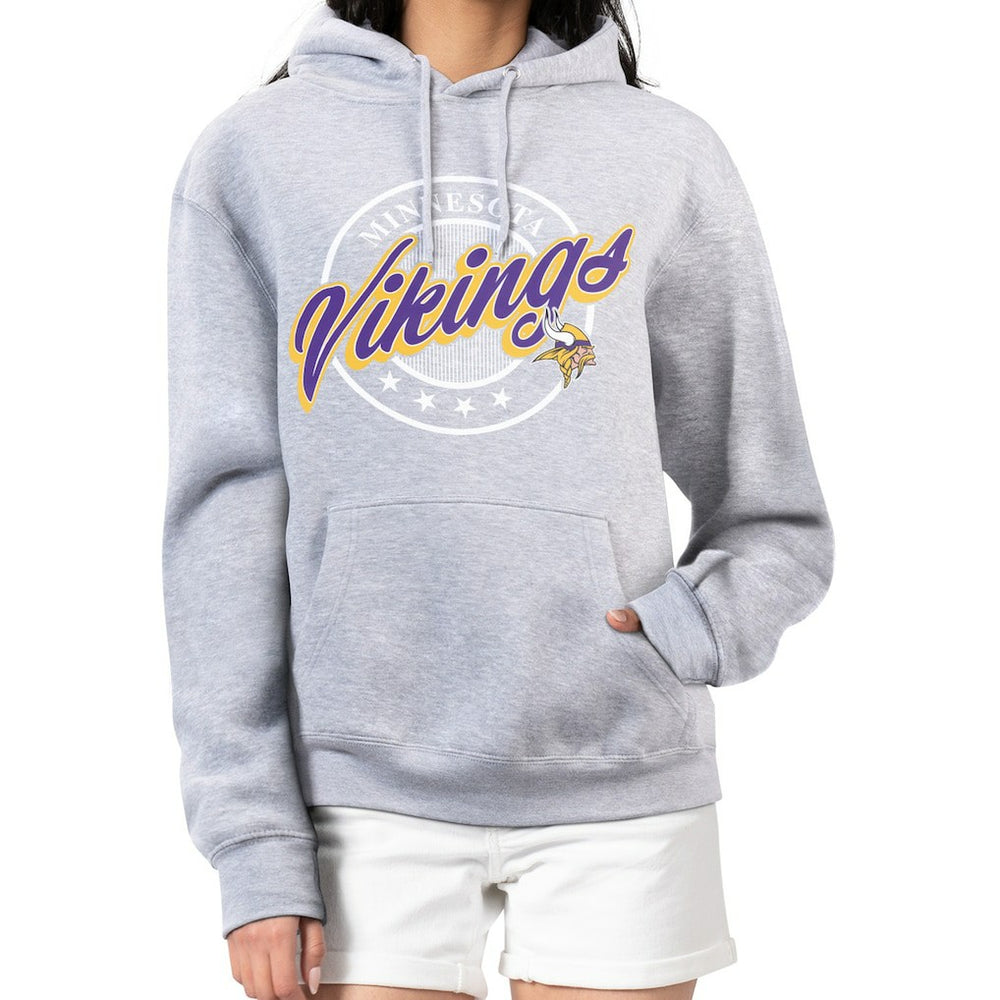 G-III 4Her by Carl Banks Women's Pinstripe Circle Fleece Pullover Hoodie - Minnesota Vikings Hoodies