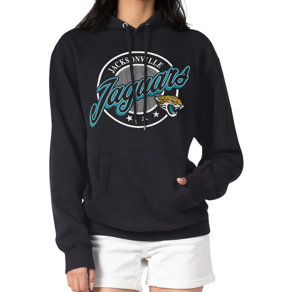 G-III 4Her by Carl Banks Women's Pinstripe Circle Fleece Pullover Hoodie - Jacksonville Jaguars Hoodies
