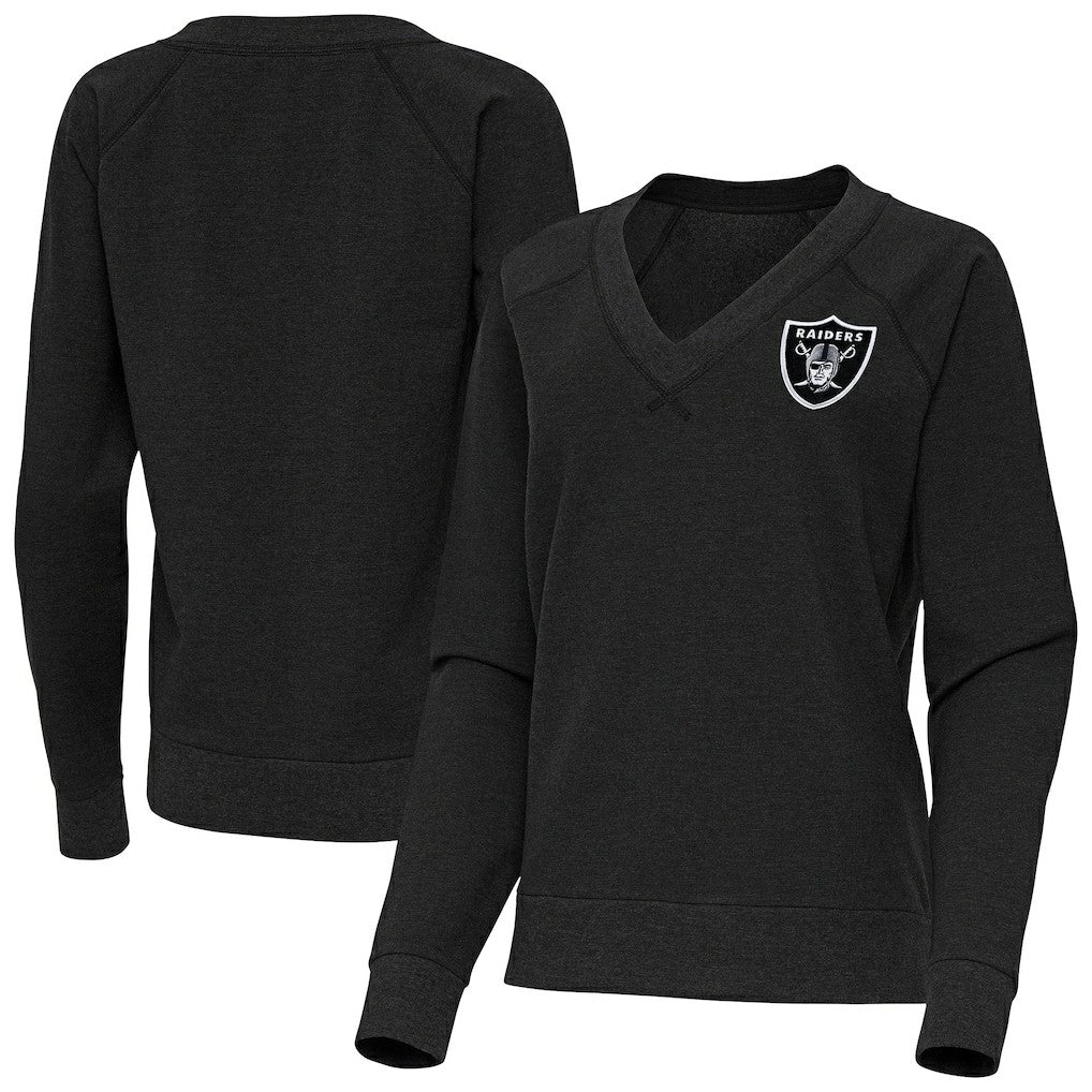 Antigua Women's Varsity Tri-Blend V-Neck Long Sleeve T-Shirt - Las Vegas Raiders T-shirts
