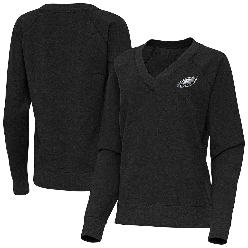 Antigua Women's Varsity Tri-Blend V-Neck Long Sleeve T-Shirt - Philadelphia Eagles T-shirts