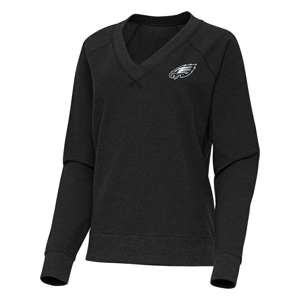 Antigua Women's Varsity Tri-Blend V-Neck Long Sleeve T-Shirt - Philadelphia Eagles T-shirts