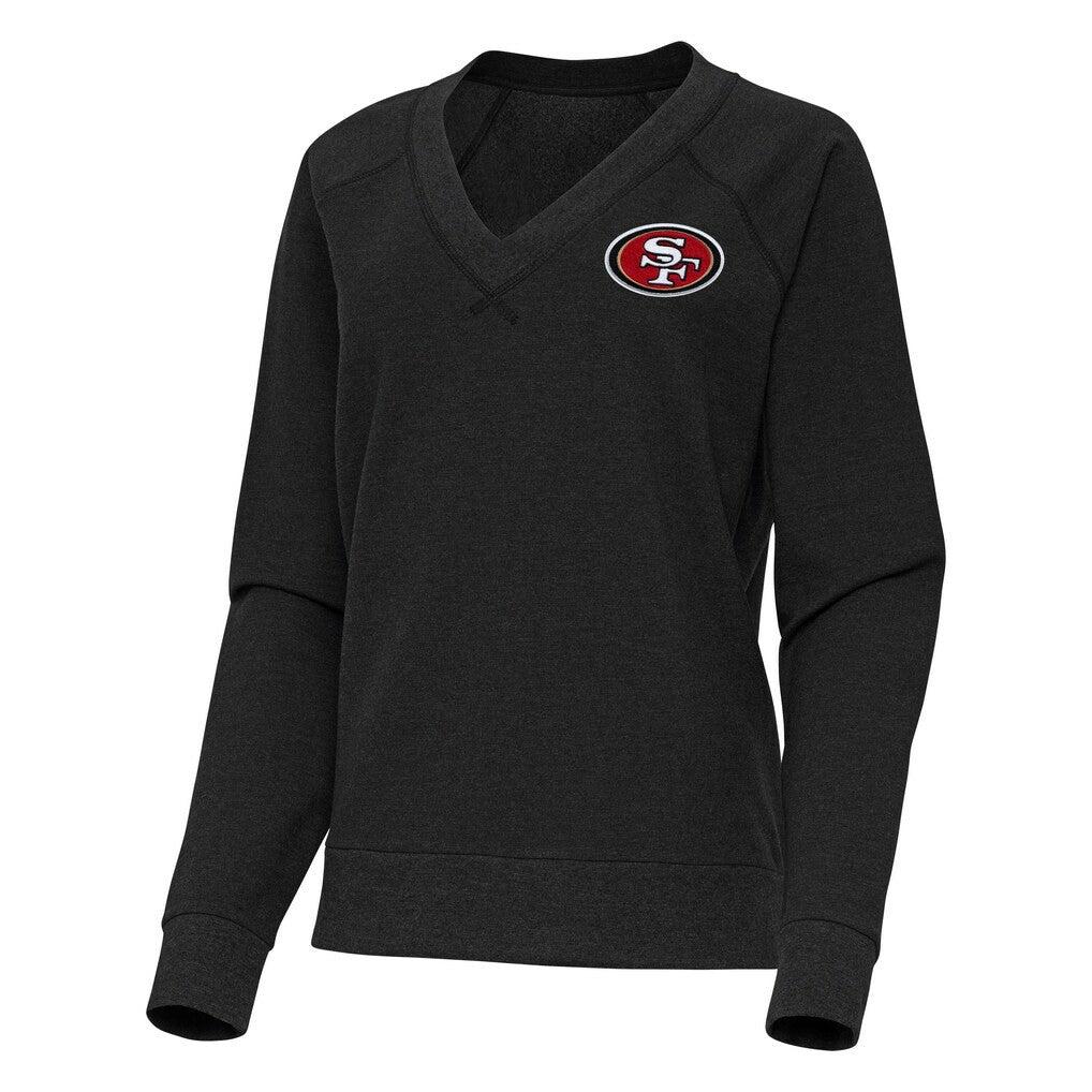 Antigua Women's Varsity Tri-Blend V-Neck Long Sleeve T-Shirt - San Francisco 49ers T-shirts