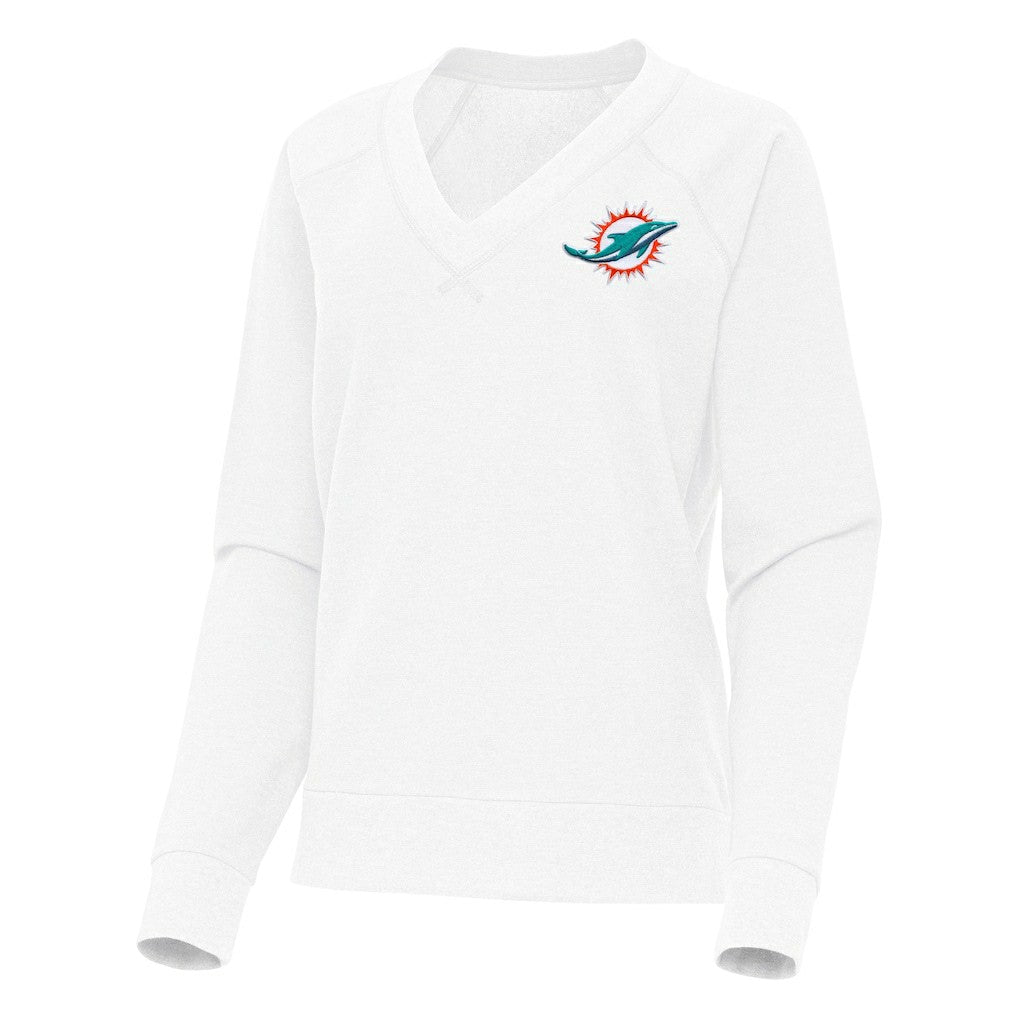 Antigua Women's Varsity Tri-Blend V-Neck Long Sleeve T-Shirt - Miami Dolphins T-shirts