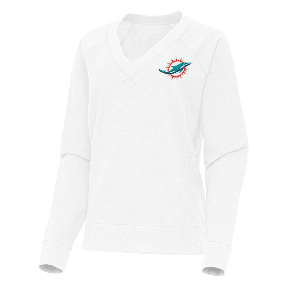 Antigua Women's Varsity Tri-Blend V-Neck Long Sleeve T-Shirt - Miami Dolphins T-shirts