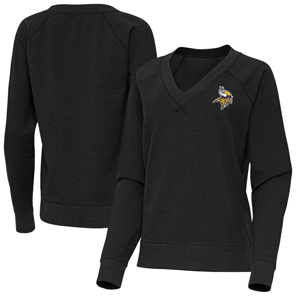 Antigua Women's Varsity Tri-Blend V-Neck Long Sleeve T-Shirt - Minnesota Vikings T-shirts