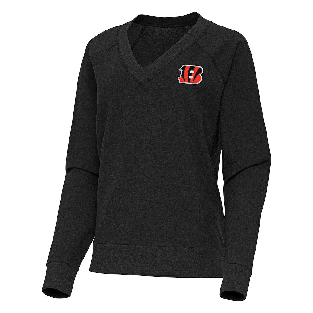 Antigua Women's Varsity Tri-Blend V-Neck Long Sleeve T-Shirt - Cincinnati Bengals T-shirts