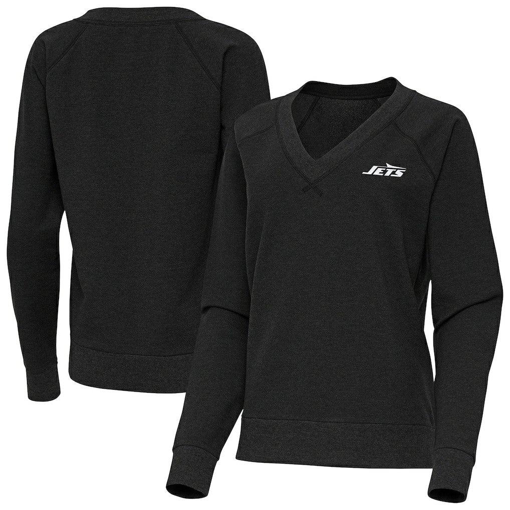 Antigua Women's Varsity Tri-Blend V-Neck Long Sleeve T-Shirt - New York Jets T-shirts
