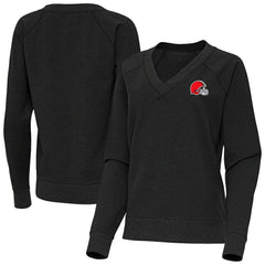 Antigua Women's Varsity Tri-Blend V-Neck Long Sleeve T-Shirt - Cleveland Browns T-shirts