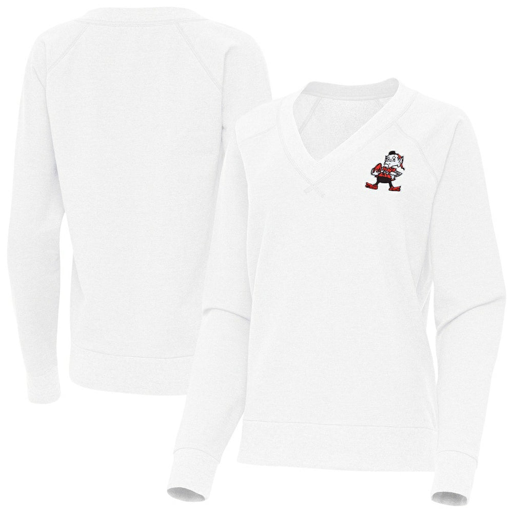 Antigua Women's Varsity Tri-Blend V-Neck Long Sleeve T-Shirt - Cleveland Browns T-shirts