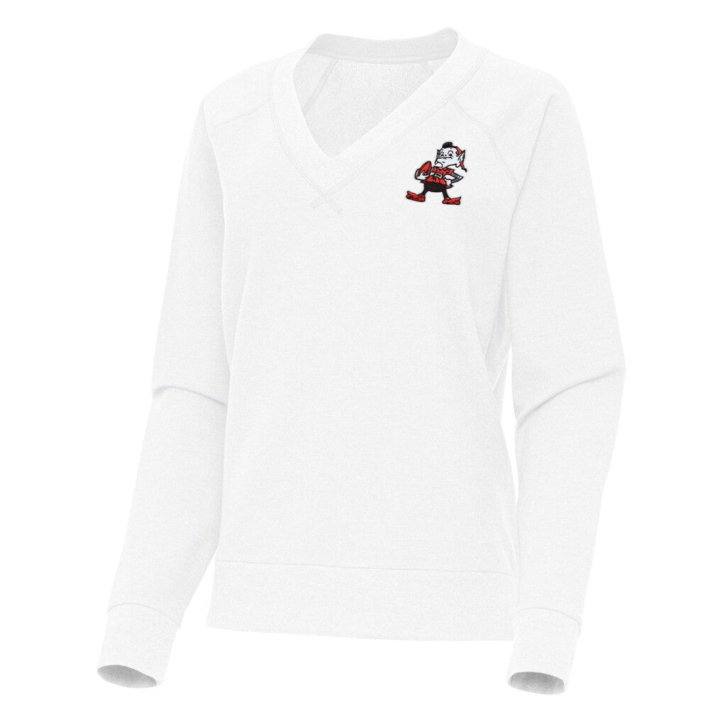 Antigua Women's Varsity Tri-Blend V-Neck Long Sleeve T-Shirt - Cleveland Browns T-shirts