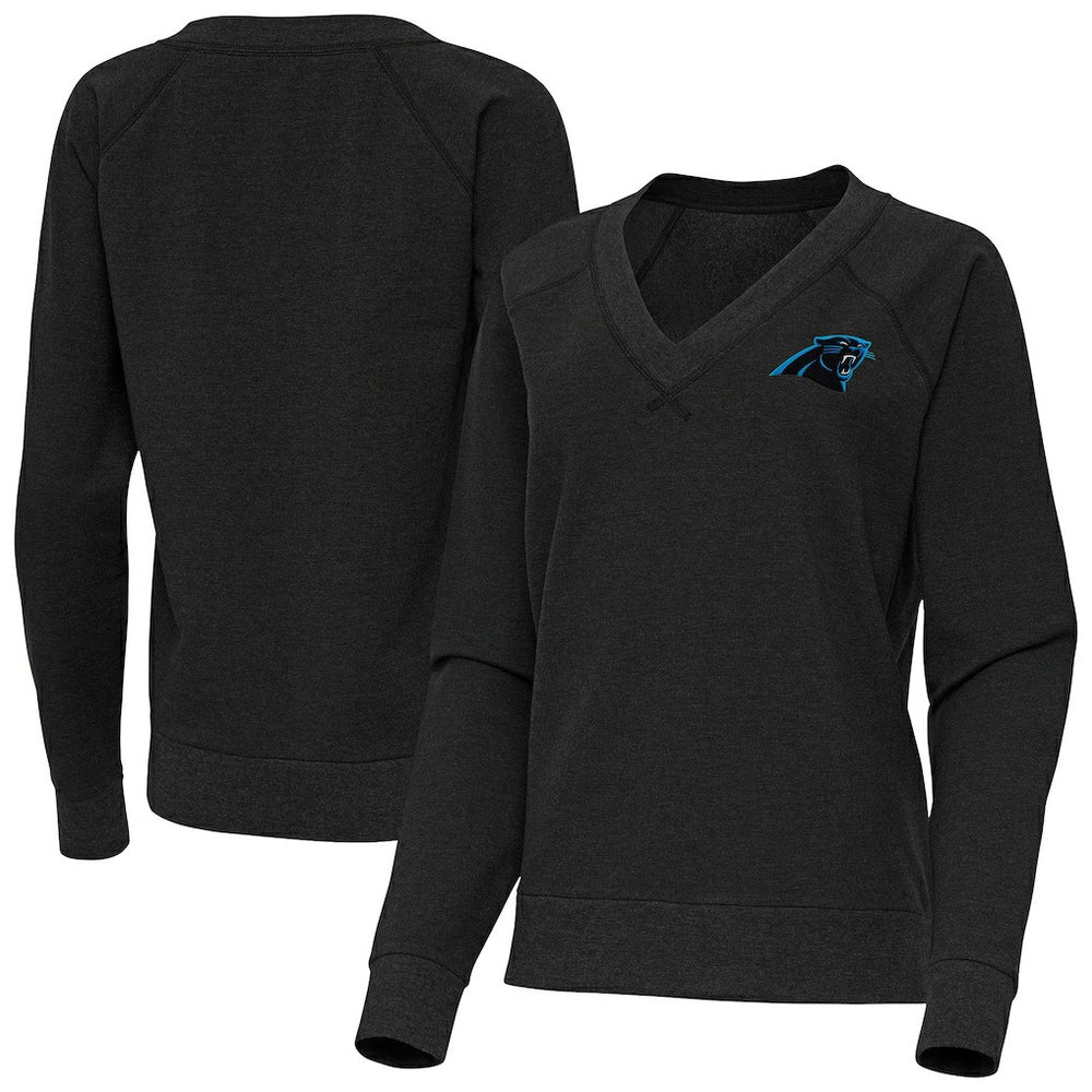 Antigua Women's Varsity Tri-Blend V-Neck Long Sleeve T-Shirt - Carolina Panthers T-shirts