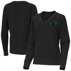 Antigua Women's Varsity Tri-Blend V-Neck Long Sleeve T-Shirt - Carolina Panthers T-shirts