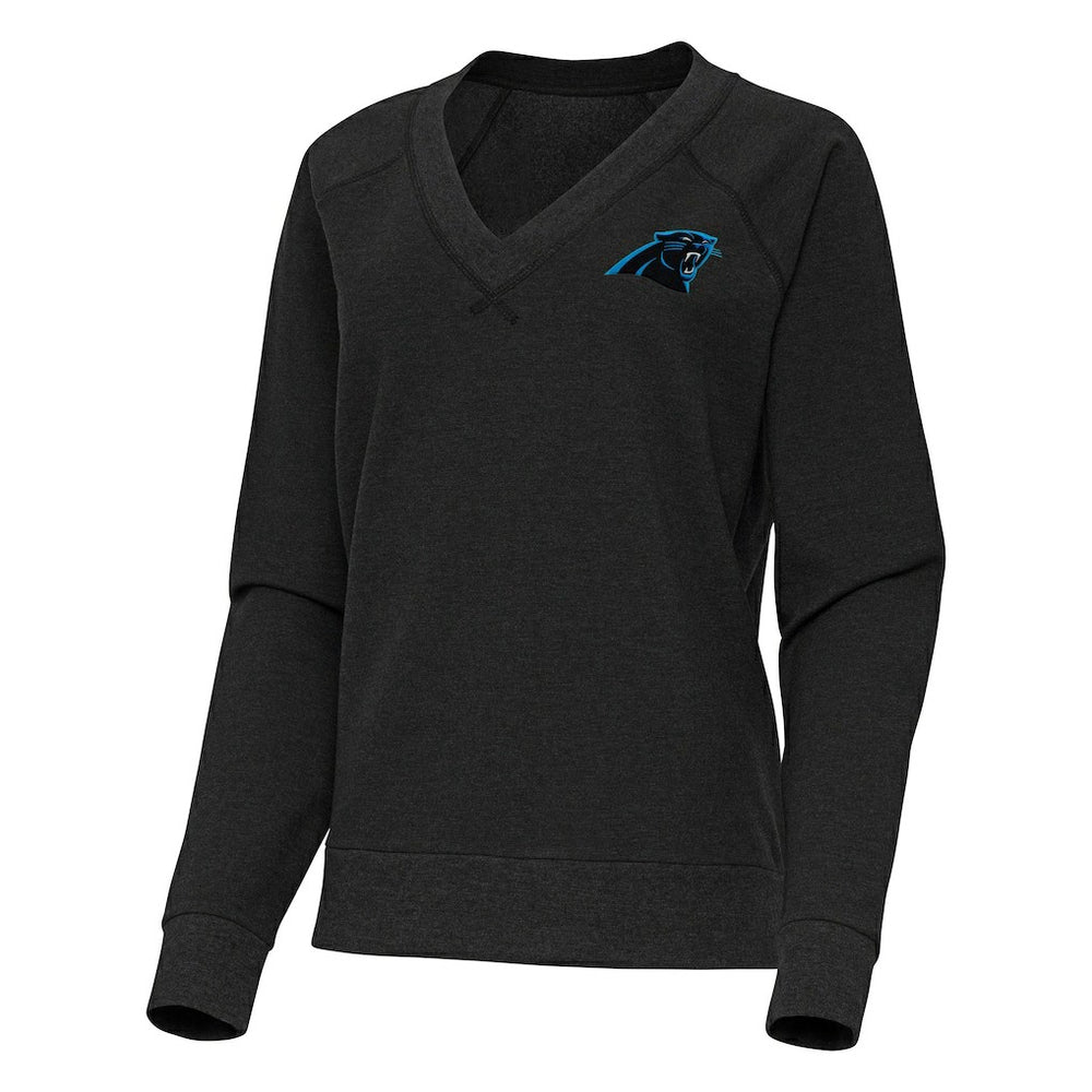 Antigua Women's Varsity Tri-Blend V-Neck Long Sleeve T-Shirt - Carolina Panthers T-shirts