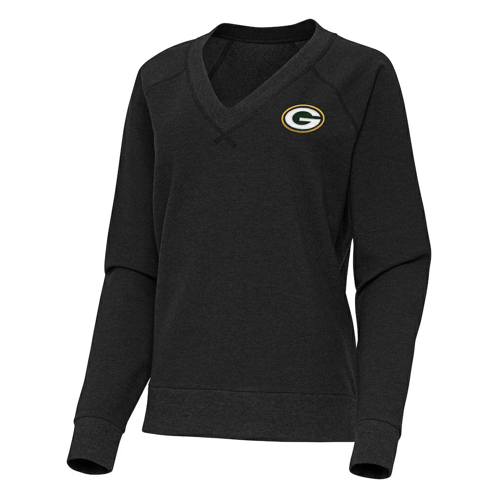 Antigua Women's Varsity Tri-Blend V-Neck Long Sleeve T-Shirt - Green Bay Packers T-shirts