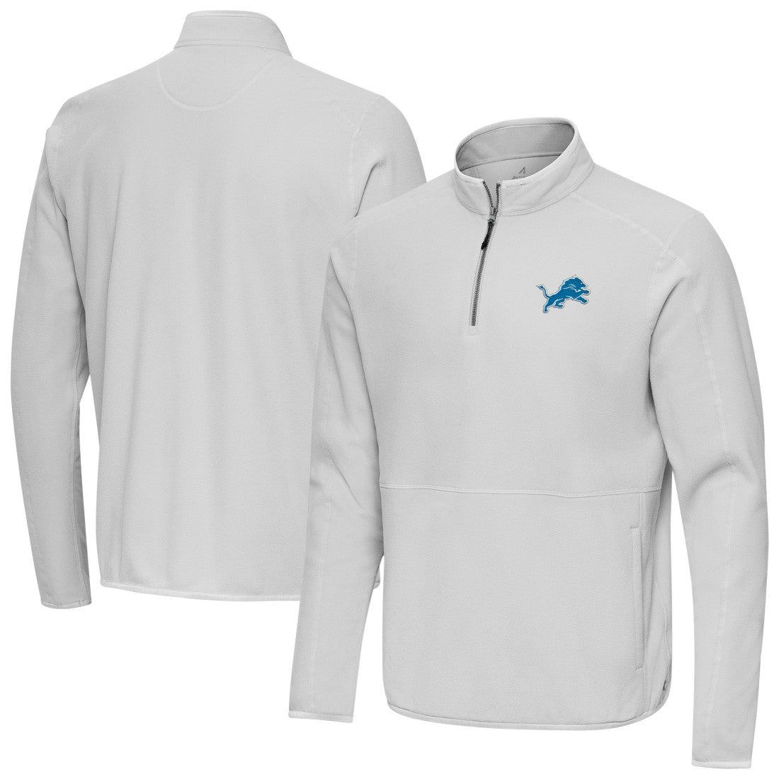 Antigua Step Up Quarter-Zip Pullover - Detroit Lions Pullover
